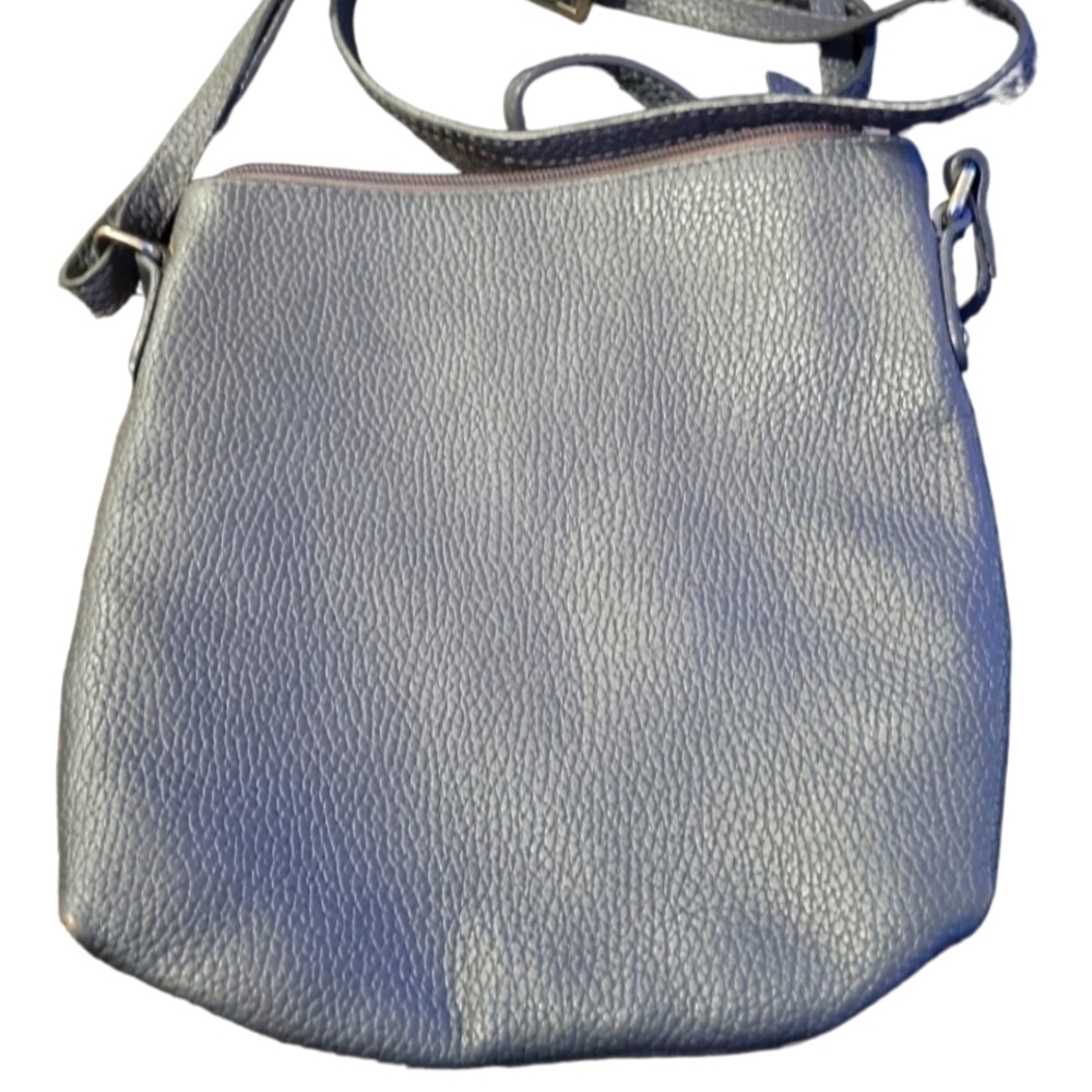Hadaki Pebbled Leather Susan Crossbody Gray - Picture 2 of 9